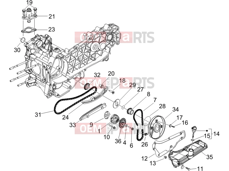 PIAGGIO X8 200 Engine » Oil pump