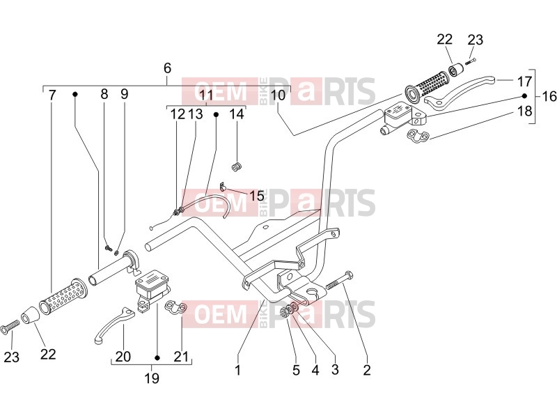 PIAGGIO X8 250 ie Handlebars/Steering » Handlebars - Master cil.