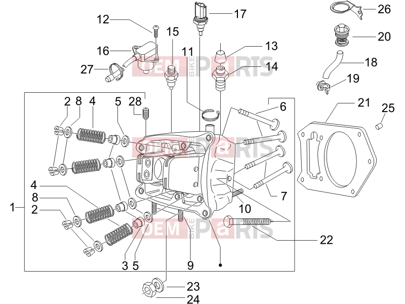 PIAGGIO X8 400 ie Engine » Head unit - Valve