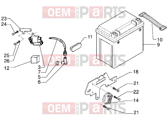PIAGGIO Electrical system » Battery