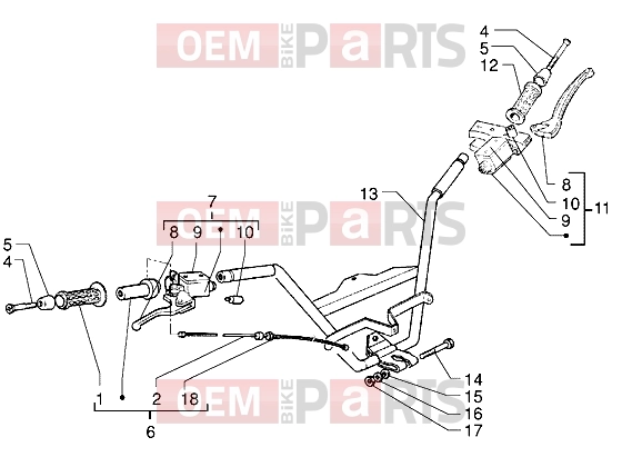 PIAGGIO kormány » handlebars-master cylinder