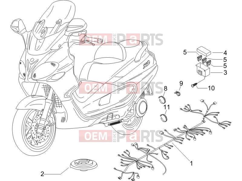 PIAGGIO X9 125 Evolution elektromos rendszer » kábelezés