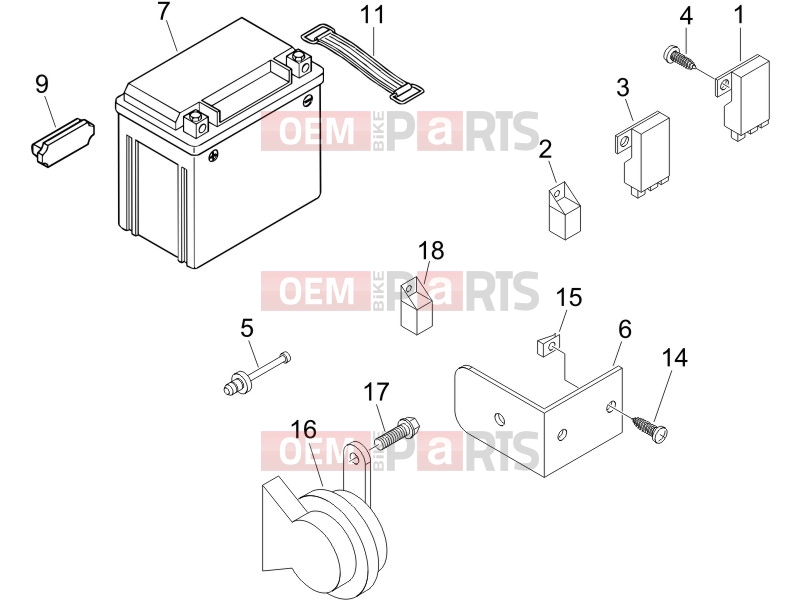 PIAGGIO X9 125 Evolution Electrical system » Remote control switches - Battery - Horn