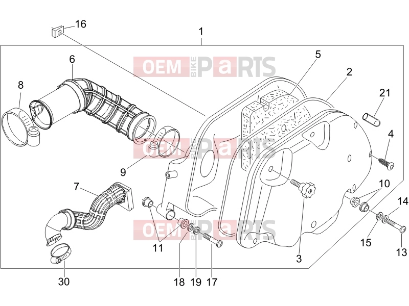 PIAGGIO X9 125 Evolution Engine » Air filter