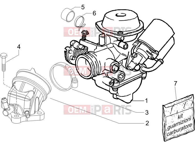 PIAGGIO X9 125 Evolution Engine » Carburettor, assembly - Union pipe