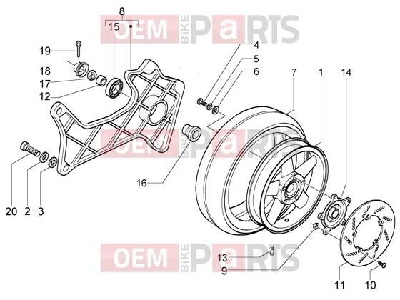 PIAGGIO Suspensions-Wheels » Rear wheel