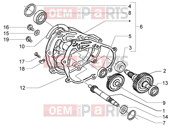 PIAGGIO Engine » Rear wheel shaft