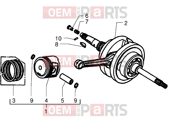 PIAGGIO Engine » Crankshaft-Piston