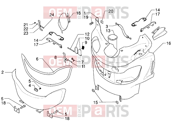 PIAGGIO Chassis » Front glove compartment