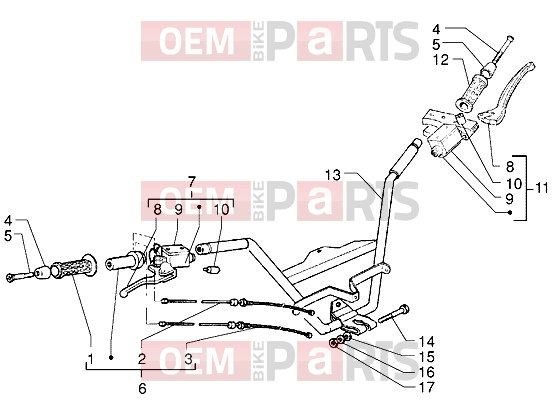 PIAGGIO kormány » handlebars-master cylinder