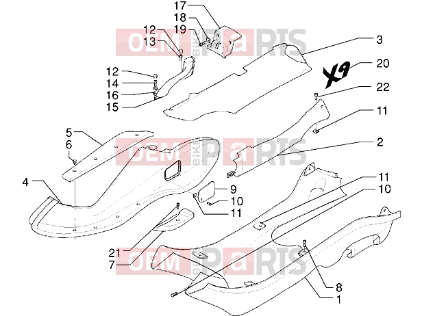 PIAGGIO Chassis » Side covers-Spoiler