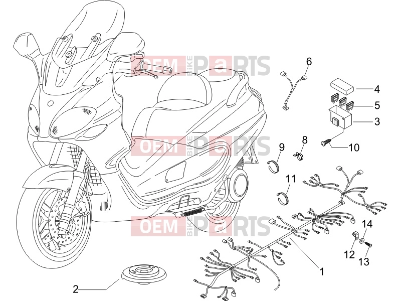 PIAGGIO X9 250 Evolution elektromos rendszer » kábelezés