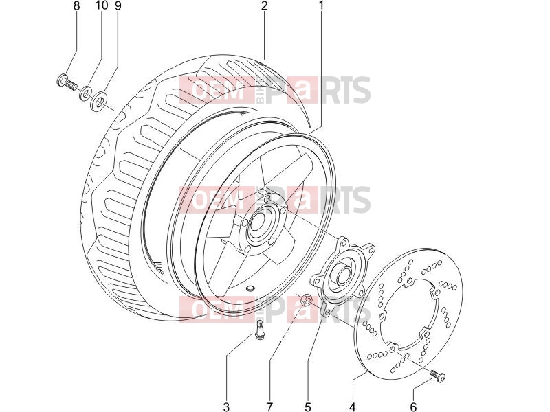 PIAGGIO X9 250 Evolution Suspensions - Wheels » Rear wheel