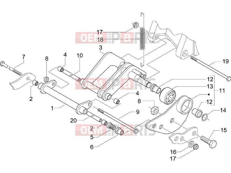 PIAGGIO X9 250 Evolution Suspensions - Wheels » Swinging arm
