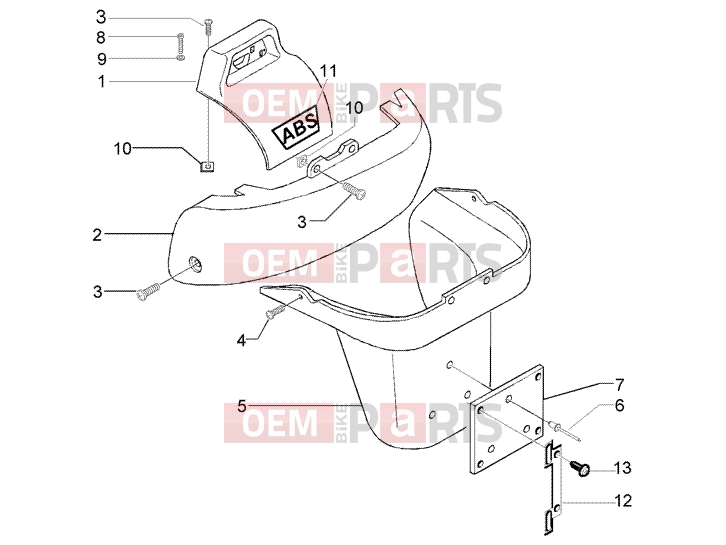 PIAGGIO Chassis » Rear coverings