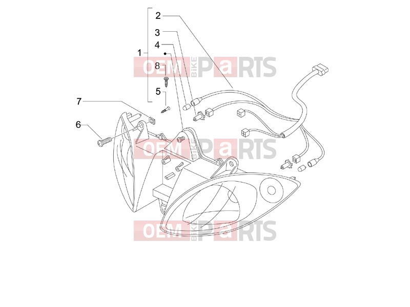 PIAGGIO X9 500 Evolution Electrical system » Front headlamps - Turn signal lamps