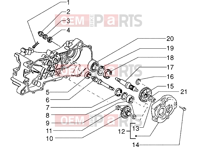 PIAGGIO Engine » Rear wheel shaft