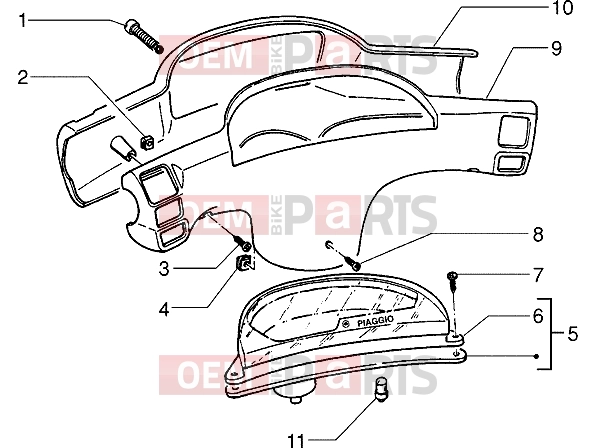 PIAGGIO Handlebars » Speedometers kms.-Handlebar covers