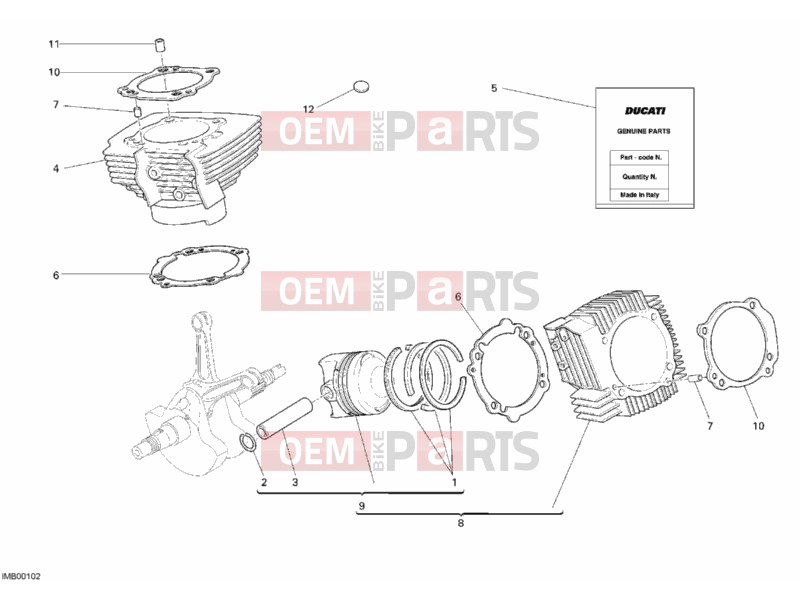 DUCATI 2008 Multistrada 1100 CYLINDER - PISTON » ENGINE CASE