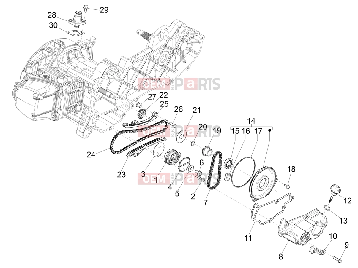 PIAGGIO Zip 100 4T Engine » Oil pump