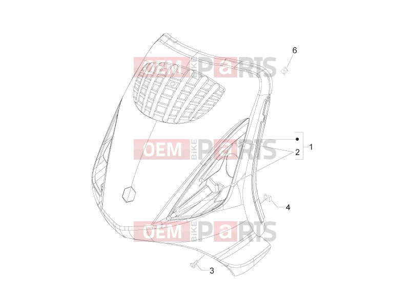 PIAGGIO Zip 50 2T Frame - Plastic parts - Coachwork » Front shield