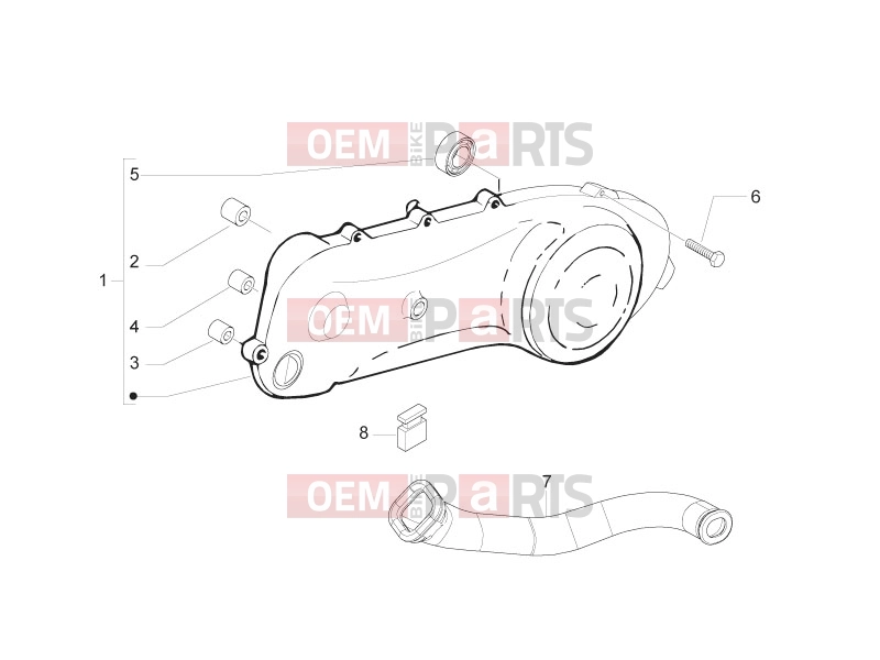 PIAGGIO Zip 50 2T Engine » Crankcase cover - Crankcase cooling