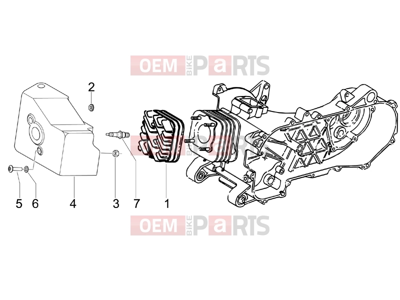 PIAGGIO Zip 50 2T Engine » Cylinder head cover