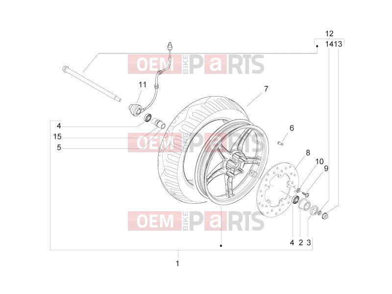 PIAGGIO Zip 50 2T Suspensions - Wheels » Front wheel