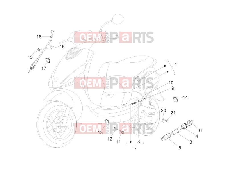 PIAGGIO Zip 50 2T Braking system - Transmissions » Transmissions