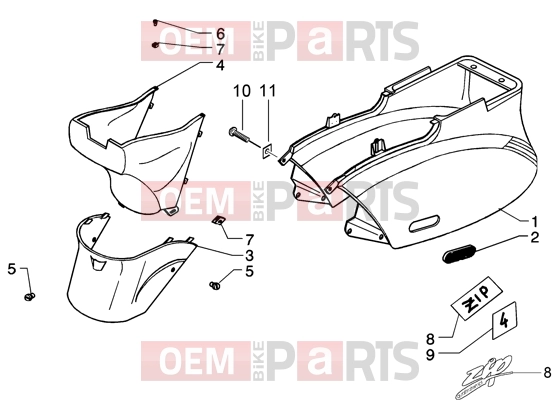 PIAGGIO Chassis » Side covers