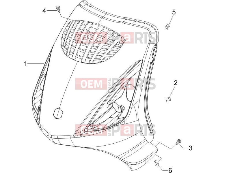 PIAGGIO Zip 50 4T Frame - Plastic parts - Coachwork » Front shield