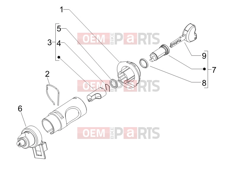 PIAGGIO Zip 50 SP Frame - Plastic parts - Coachwork » Locks