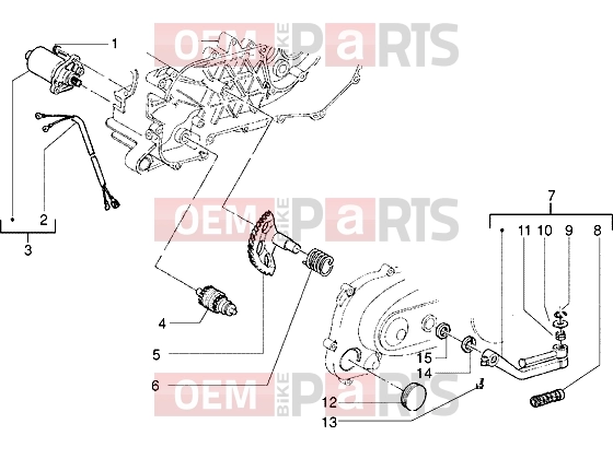 PIAGGIO Engine » Starting motor-starter lever