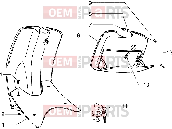 PIAGGIO Chassis » Front glove compartment