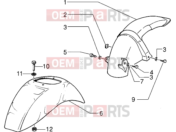 PIAGGIO Chassis » Front and rear mudguard