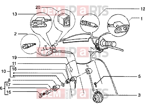 PIAGGIO Electrical system » Headlamp-fairing-meter combination