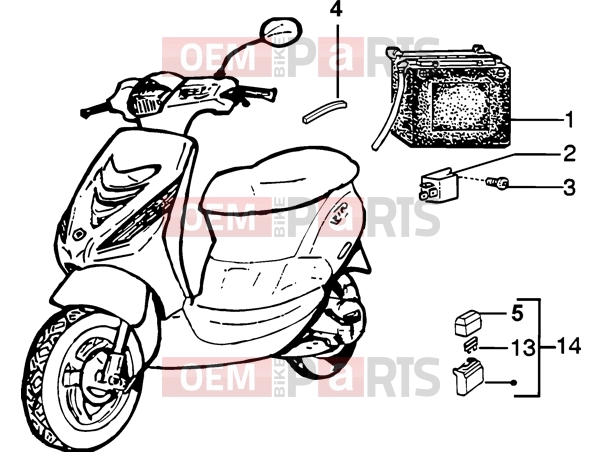 PIAGGIO Electrical system » Battery-Relais