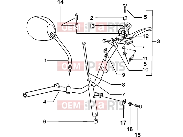 PIAGGIO Handlebars » Handlebars component parts