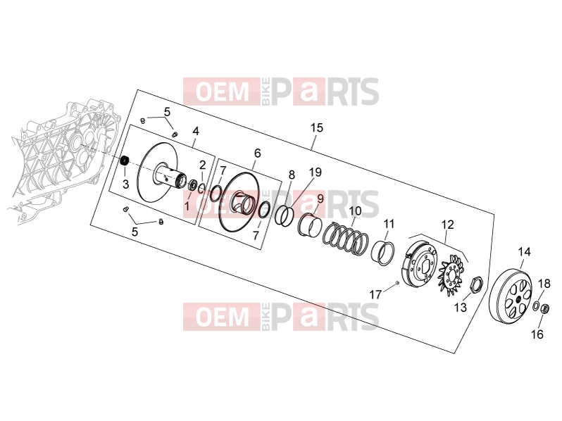 APRILIA Atlantic 125 E3 ENGINE » Clutch