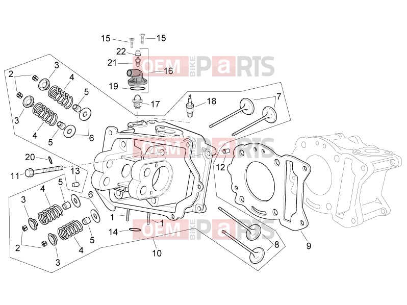 APRILIA Atlantic 125 E3 ENGINE » Cylinder head