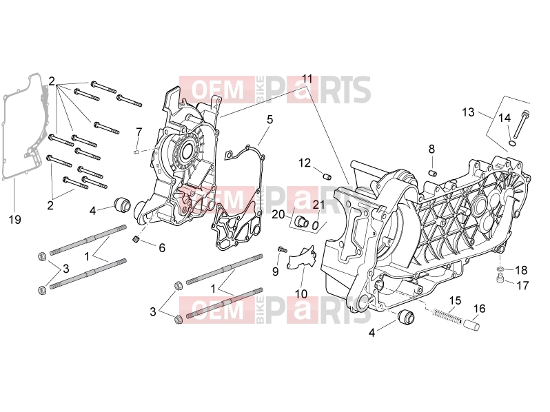 APRILIA Atlantic 300 ENGINE » Crankcase