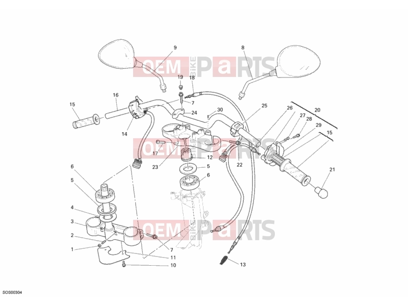 DUCATI 2008 Monster 695 HANDLEBAR » HANDLE BAR
