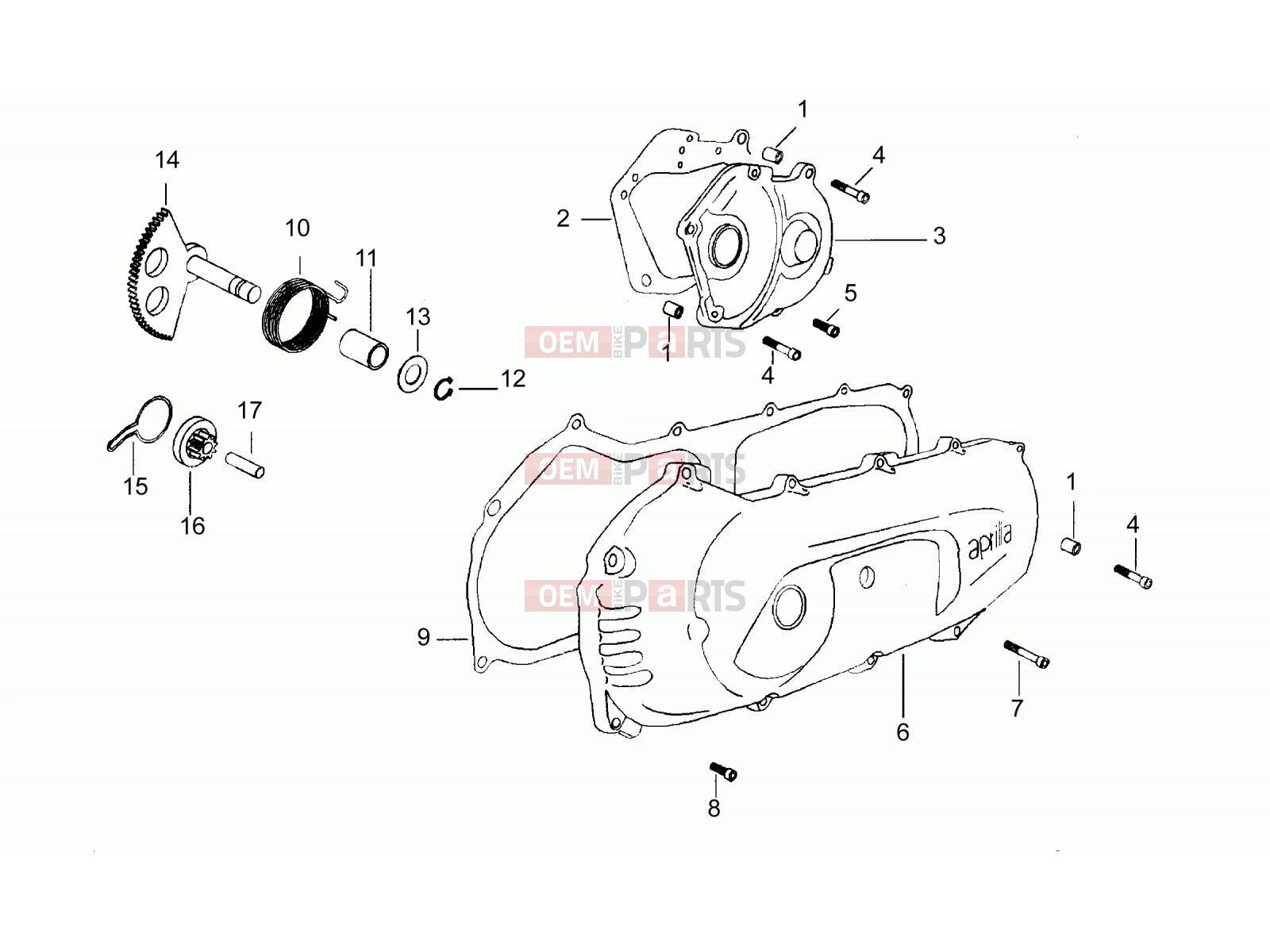 APRILIA SR 50 Engine » crankcase covers
