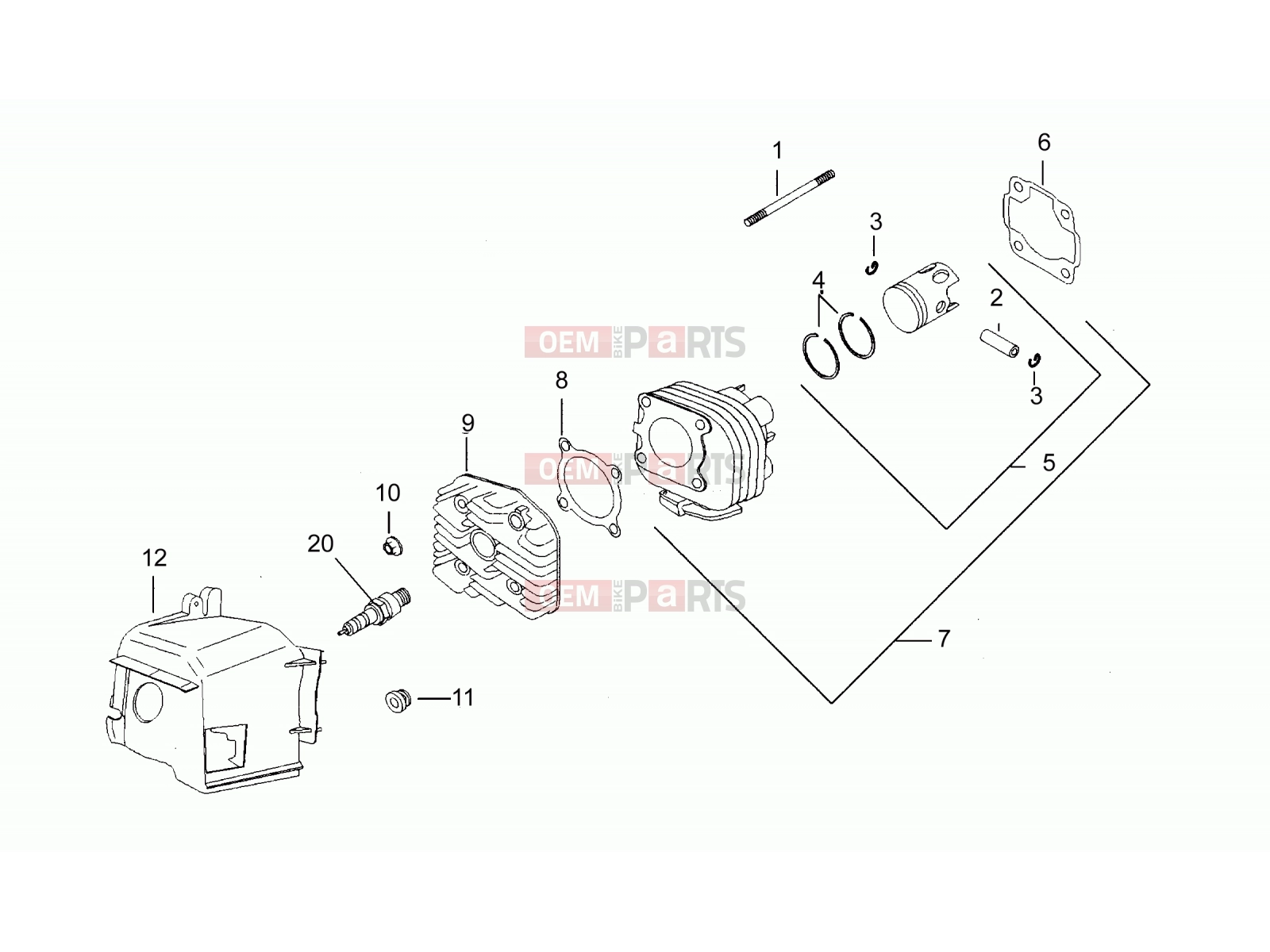 APRILIA SR 50 Engine » Cylinder - Piston