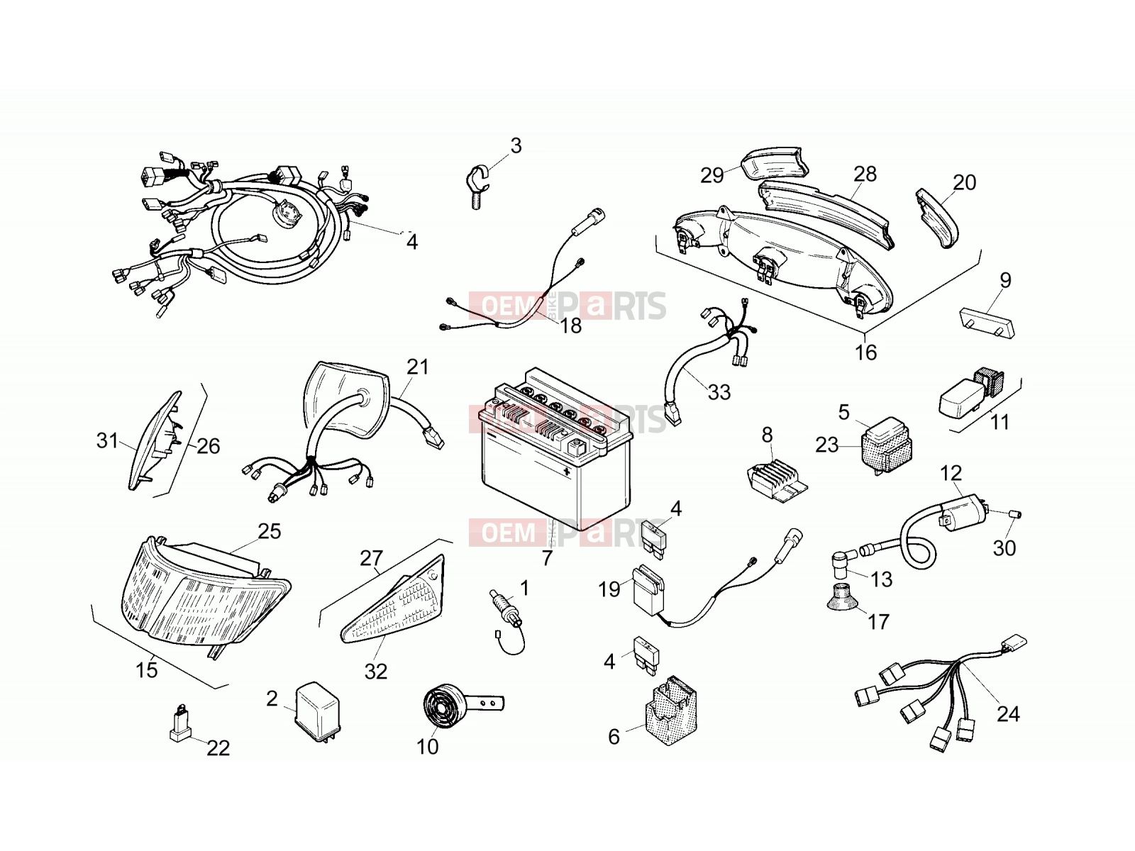 APRILIA SR 50 Frame » Electrical system
