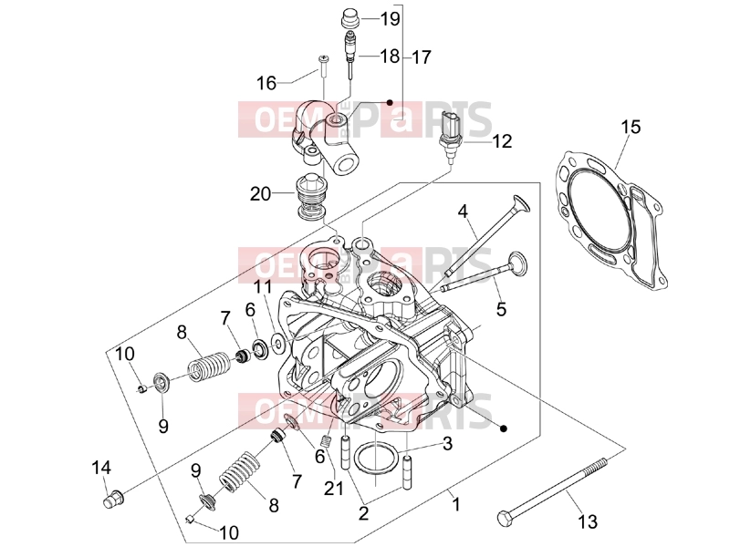 APRILIA SR MAX 125 Engine » Head unit - Valve