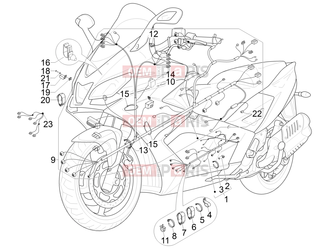 APRILIA SRV 850 Electrical system » Main cable harness