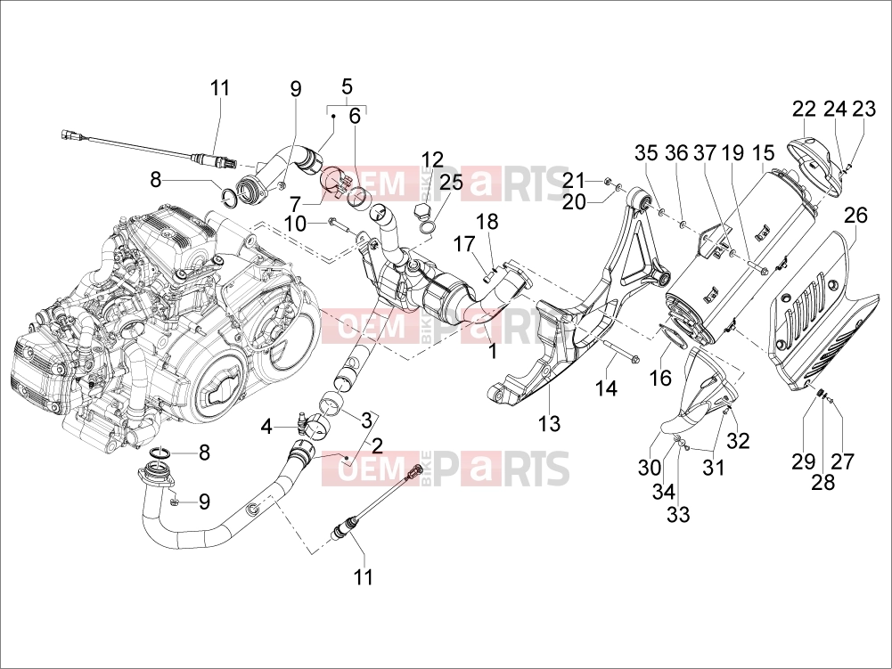 APRILIA SRV 850 Engine » Silencer