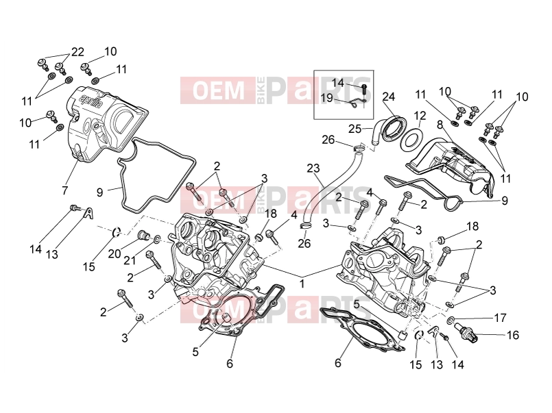 APRILIA MXV 450 Cross ENGINE » Cylinder head