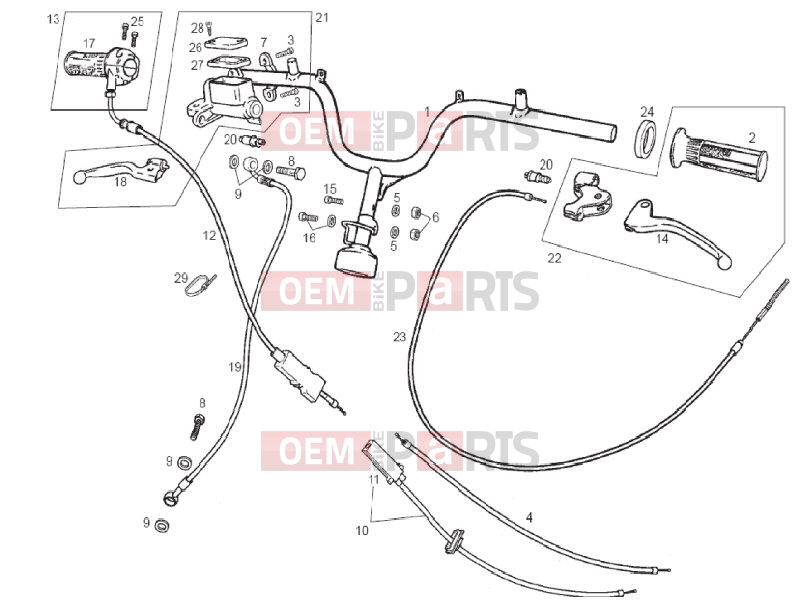derbi Atlantis 50 2T Bullet Handlebars/Steering » Handlebars - Master cil.